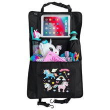 Load image into Gallery viewer, Children's car seat backrest protection organizer - Unicorns