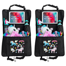 Load image into Gallery viewer, Children's car seat backrest protection organizer - Unicorns