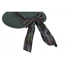 Load image into Gallery viewer, Elegant Women Straw hat with ribbon - Green
