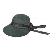 Load image into Gallery viewer, Elegant Women Straw hat with ribbon - Green