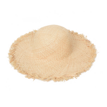 Load image into Gallery viewer, Handmade Straw Hat - Frayed Wide-Brimmed