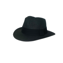 Load image into Gallery viewer, Panama Straw Men Hat - Black Color with Black Hatband