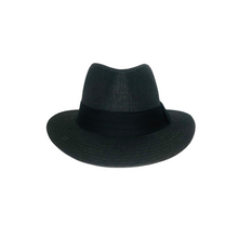 Load image into Gallery viewer, Panama Straw Men Hat - Black Color with Black Hatband