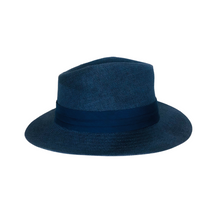 Load image into Gallery viewer, Panama Straw Hat - Blue Color with blue hatband