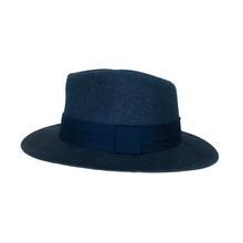 Load image into Gallery viewer, Panama Straw Hat - Blue Color with blue hatband