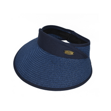 Load image into Gallery viewer, Straw Visor Hat - Natural & Blue