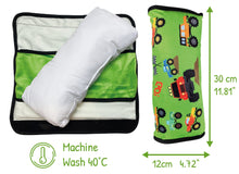 Load image into Gallery viewer, Car sleeping pillow motif for boys / Monster Trucks