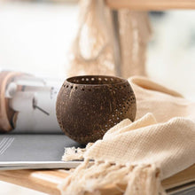 Load image into Gallery viewer, Tea Light Holder Set | Unique Coconut Shell Geometric Tea Lights