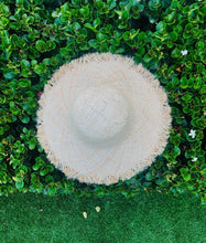Load image into Gallery viewer, Handmade Straw Hat - Frayed Wide-Brimmed