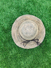Load image into Gallery viewer, Handmade Straw Hat - Brown Leather Ribbon