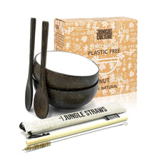 Load image into Gallery viewer, Coconut Bowl Set - White "Coconut" Shell Interior