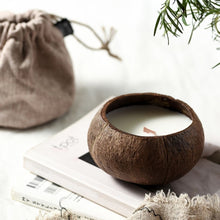 Load image into Gallery viewer, Coconut Shell Candle - Natural Soy Wax Eco Candles (Toasted Coconut Scent)