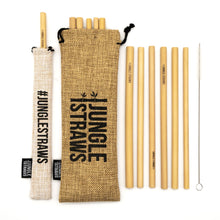 Load image into Gallery viewer, Bamboo Drinking Straws - Reusable Straw Set - 12 Straws
