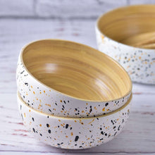 Load image into Gallery viewer, Bamboo Snack & Dip Bowls | Set of 2 Bowls (15cm Diameter)