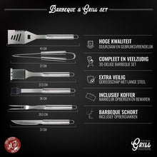 Load image into Gallery viewer, 32-Piece Luxury BBQ Grill Accessories Set in Stainless Steel