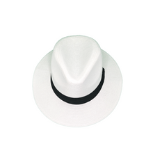Load image into Gallery viewer, Panama Straw Hat - White Color with Black Hatband