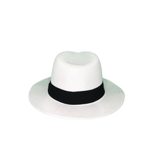 Load image into Gallery viewer, Panama Straw Hat - White Color with Black Hatband